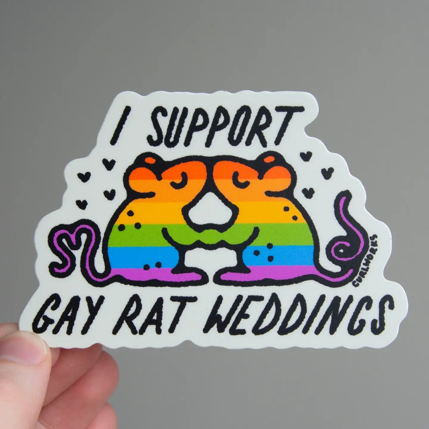 I Support Gay Rat Weddings - 3" Vinyl Sticker