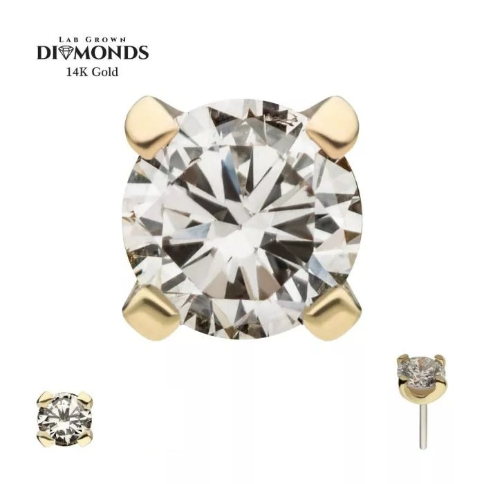 Prong 3mm Lab Grown Diamond Threadless Top