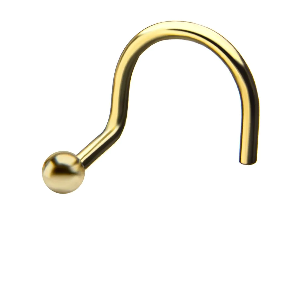 14kt Gold 1.5mm Ball Top Screw Stud 20g