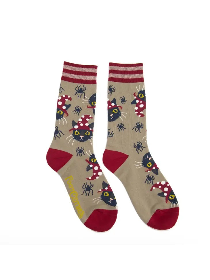 Witchy Whiskers Crew Socks