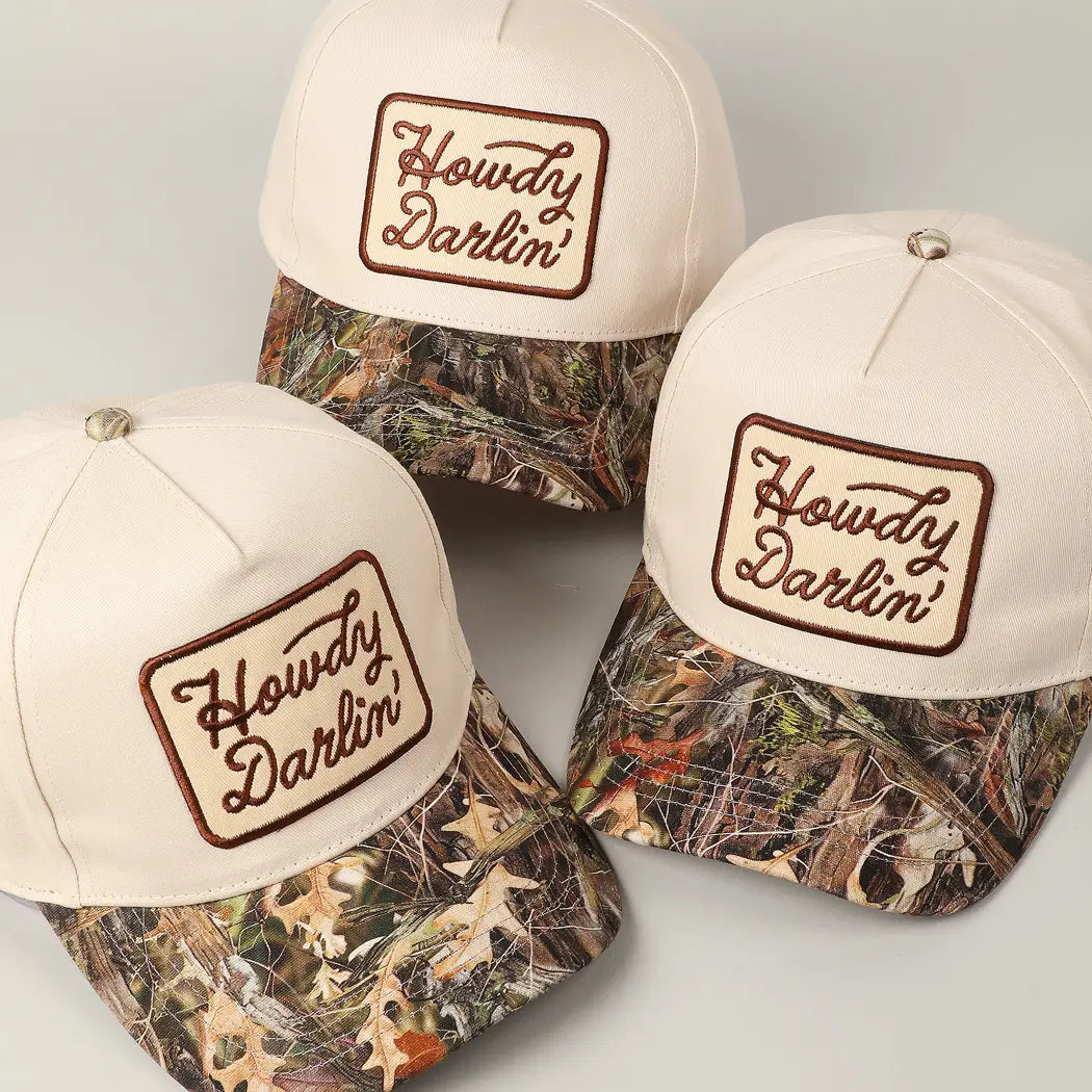 Camo Howdy Darling Patch Corduroy Hat