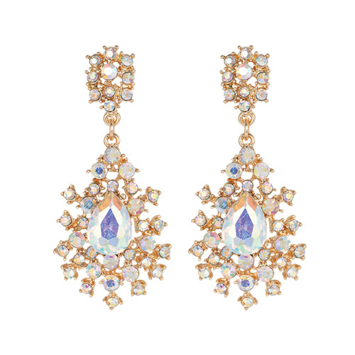 Crystal Teardrop Clip On Earrings