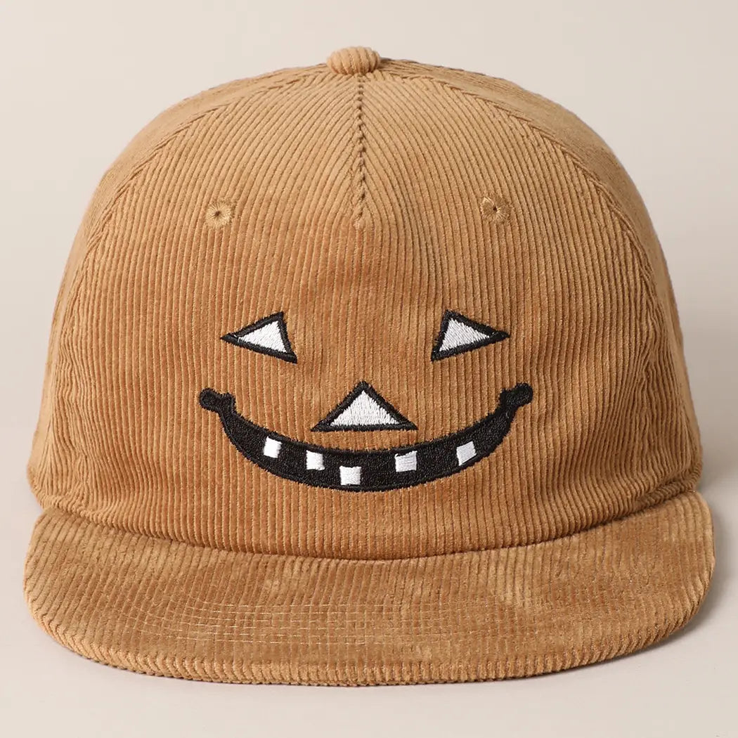 Halloween Jack O Lantern Face Embroidery Cap