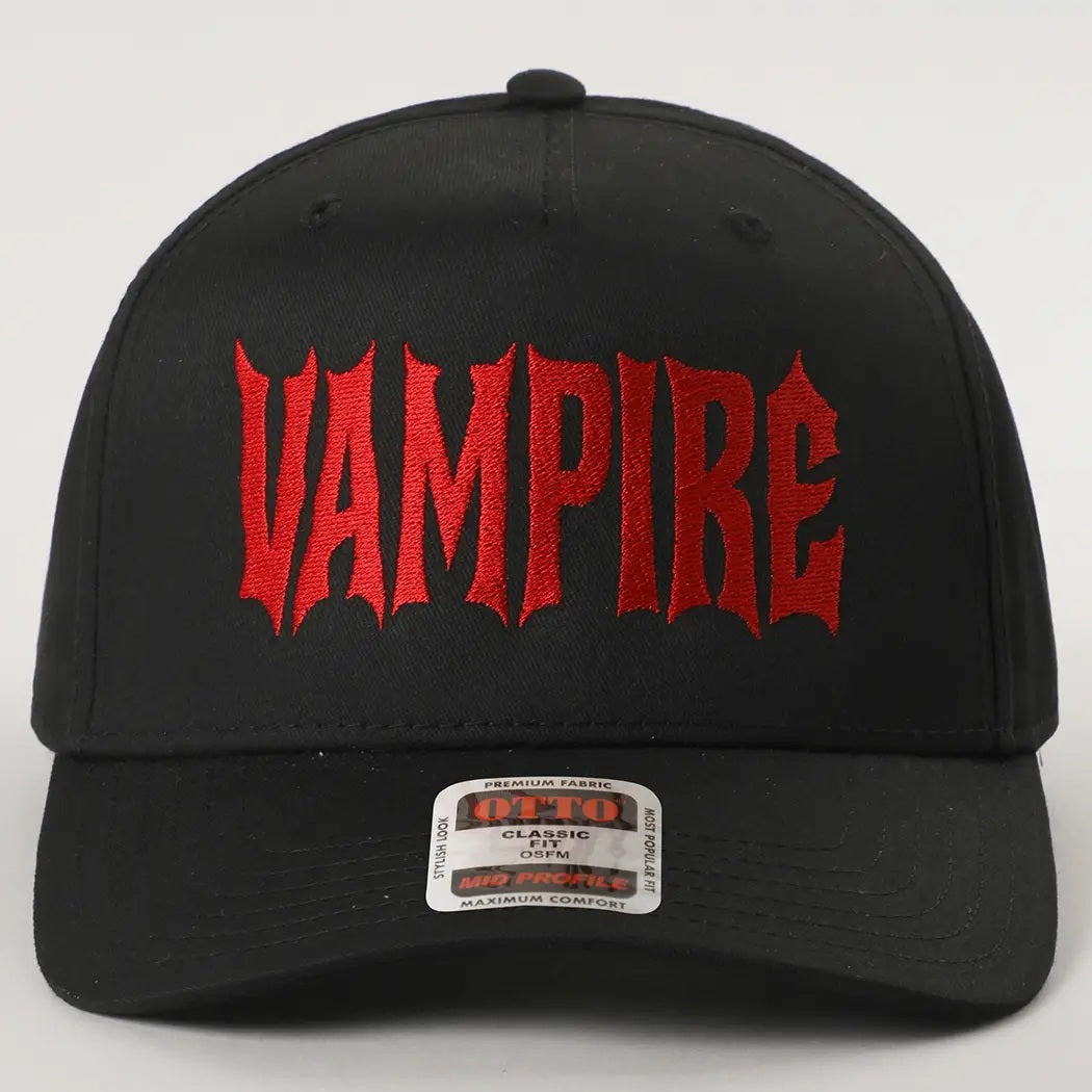 Vampire Typography Embroidered Trucker Hat