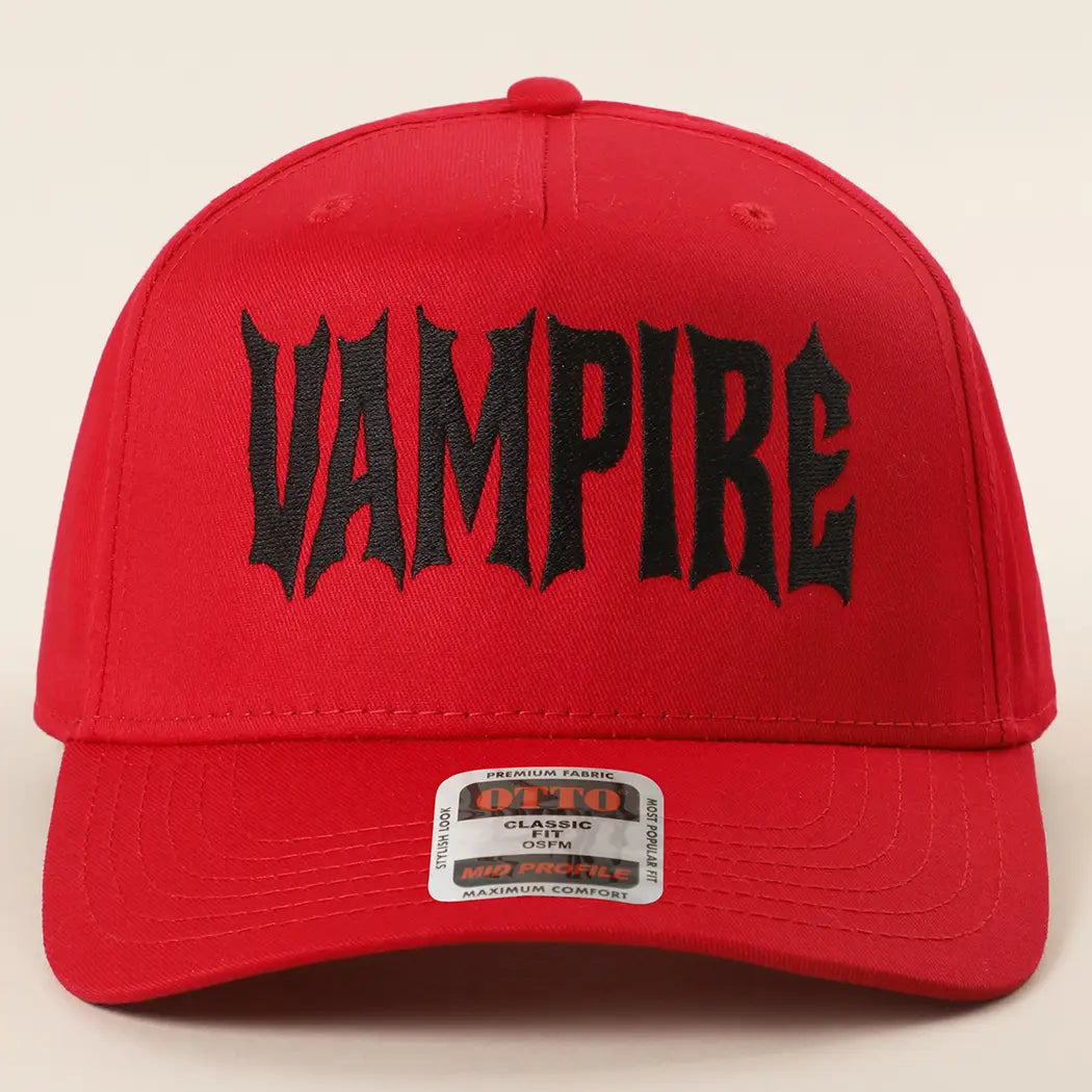 Vampire Typography Embroidered Trucker Hat