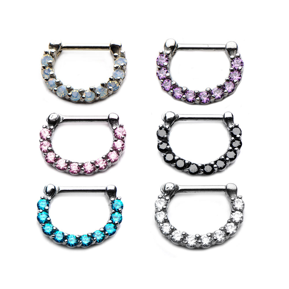 16g Clickers with Prong Set CZ gems