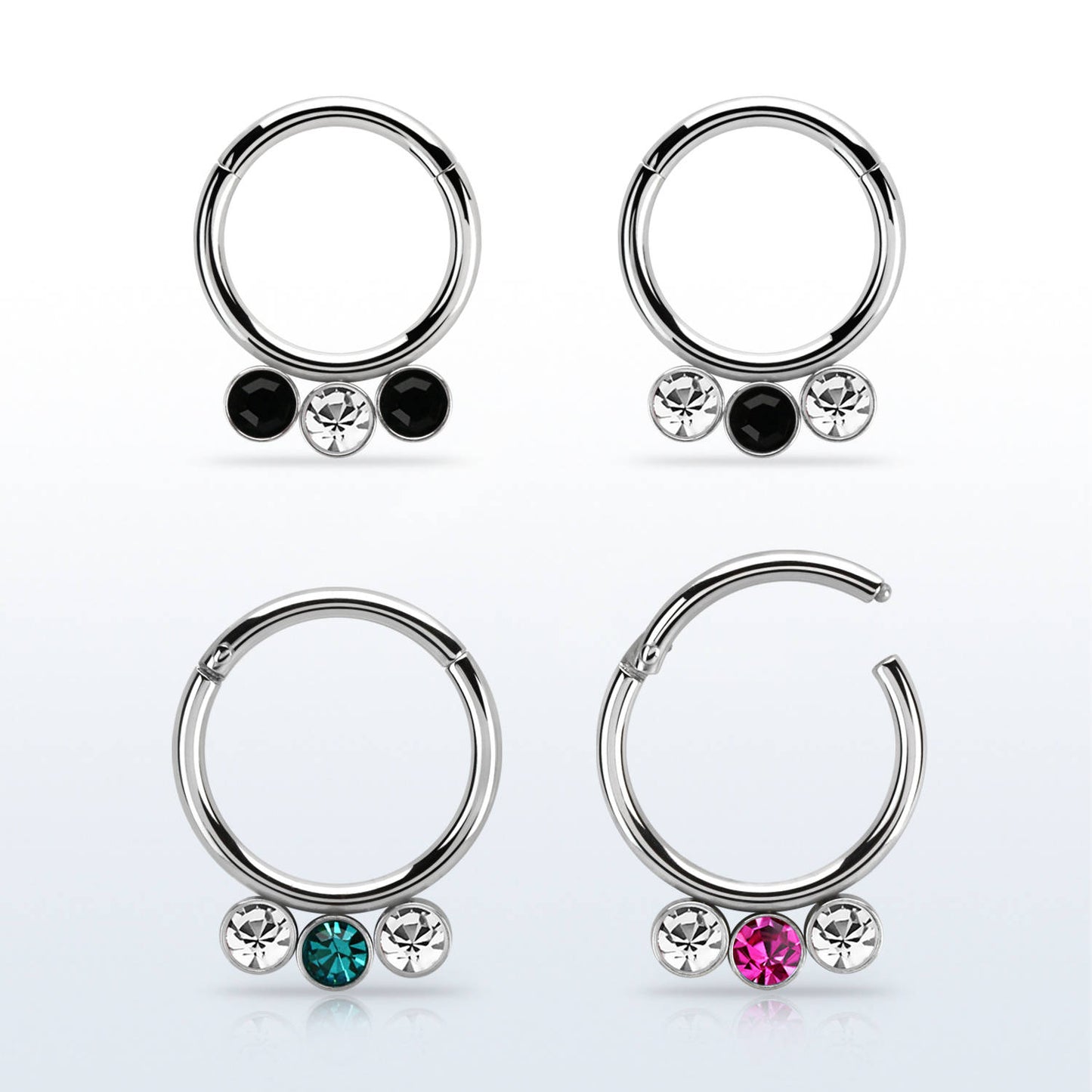 3 GEM MIX BELOW HINGED HOOP