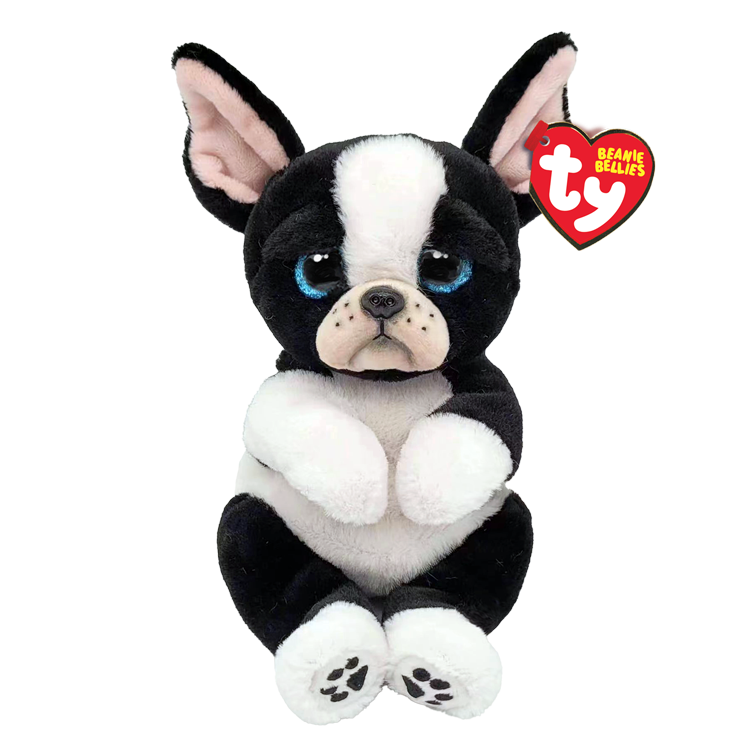 Tink- Dog Black & White Belly Plush 8 Inches