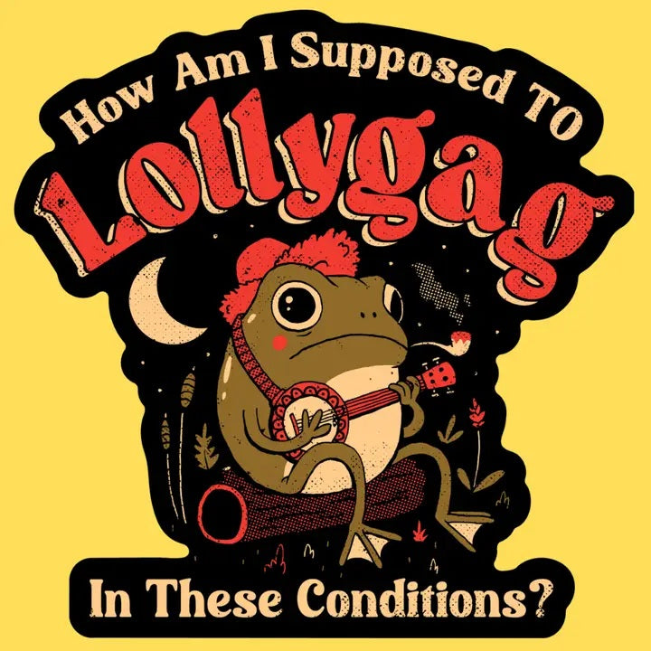 Lollygagging Frog Sticker