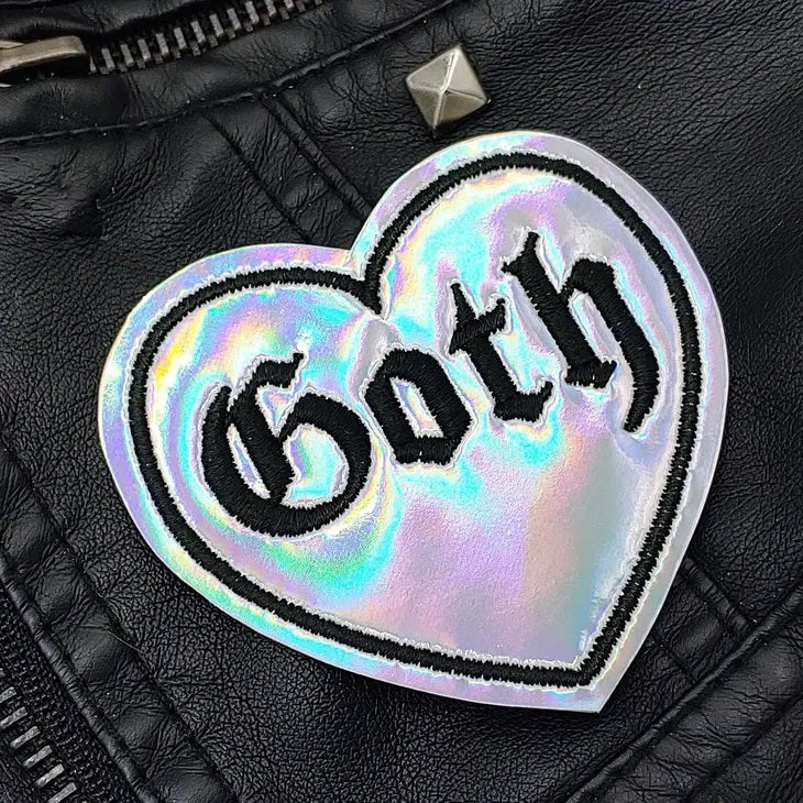 Goth Holographic Vinyl Iron On Patch