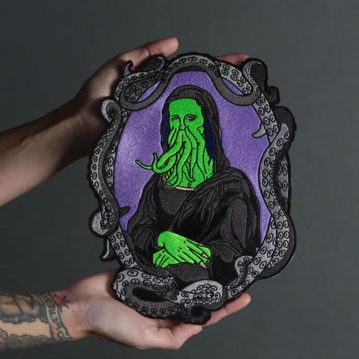 Large Cthulhu Mona Lisa Iron On Patch