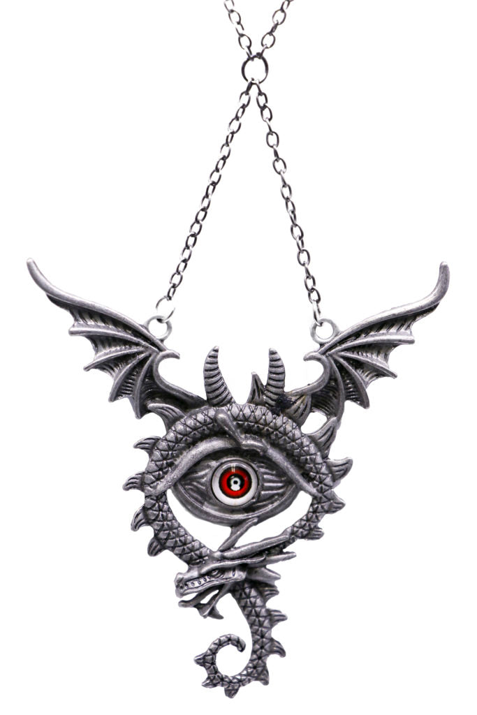 Dragon Necklace With Evil Eyes