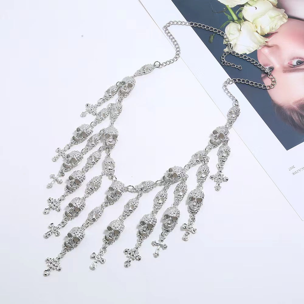 Cross And Skull Layered Necklace