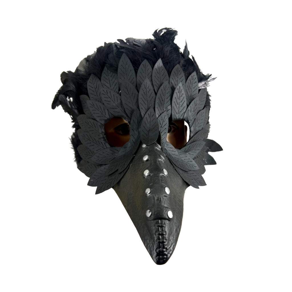Plague Mask With Black Feathers