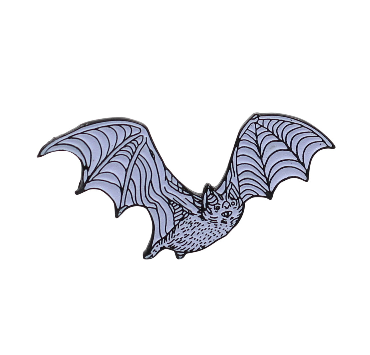 Glow in the Dark White Bat Pin