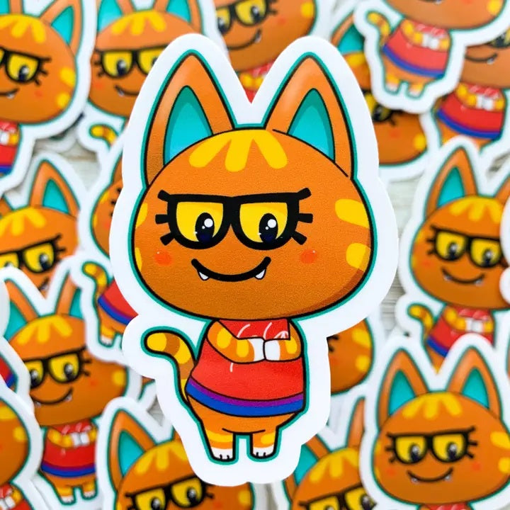 Katt Animal Crossing Vinyl Sticker