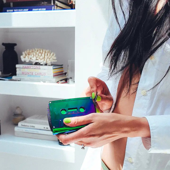 Retro 80s Cassette Tape Green Wallet