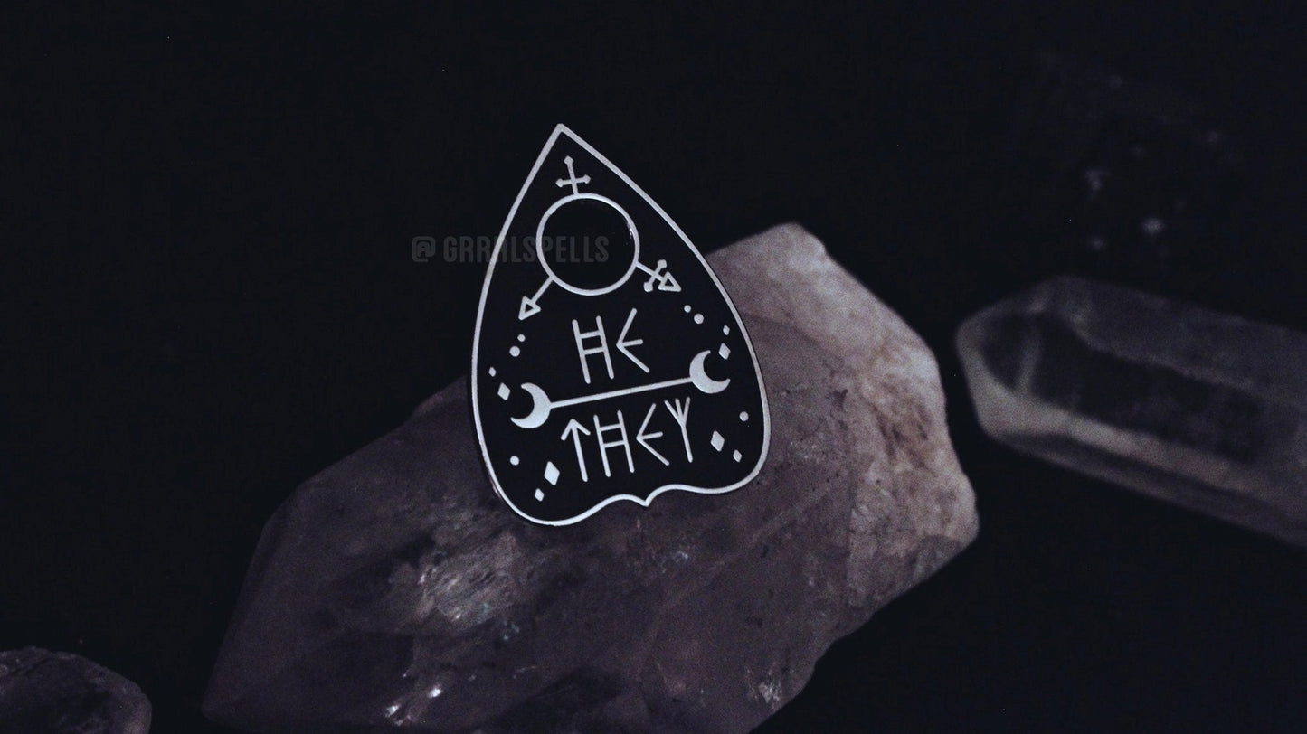 He They Pronoun Planchette Pin