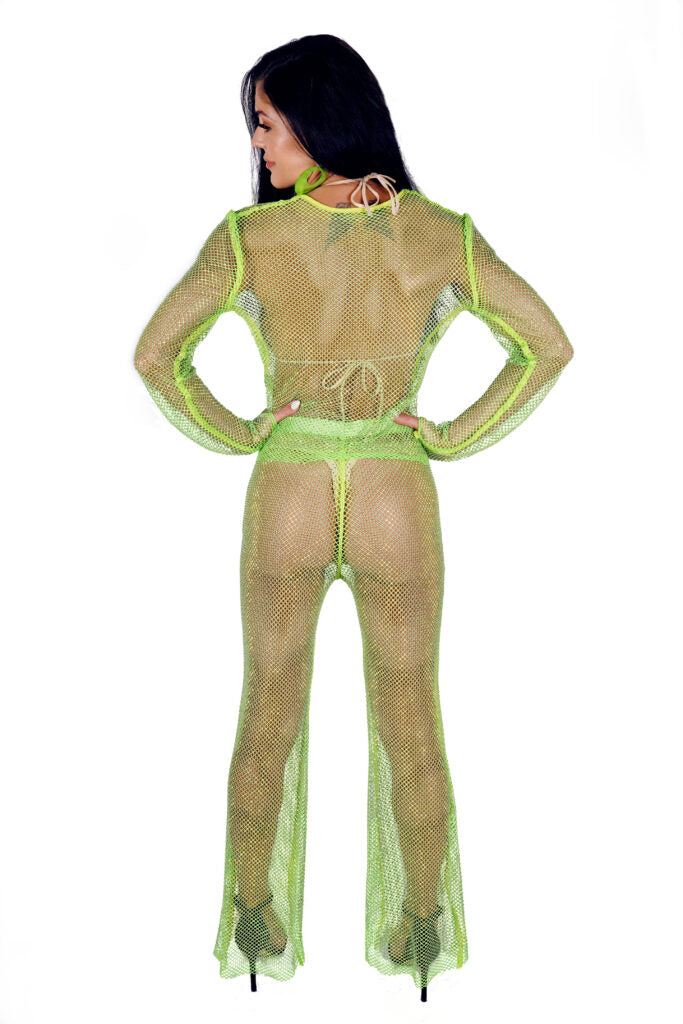 Pantalon en maille strass