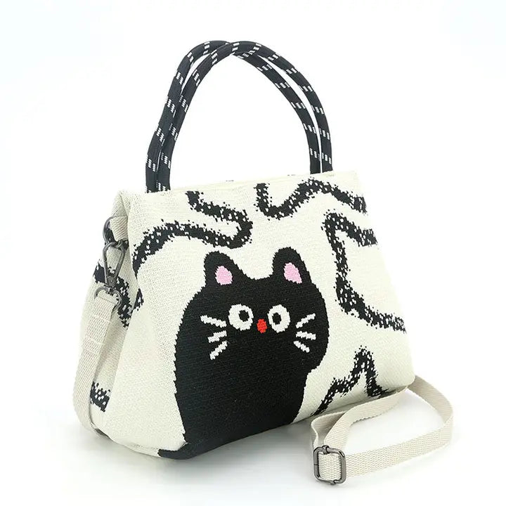 2 Pcs Handheld Black Cat Bag