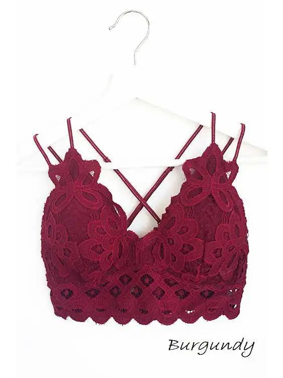 Plus Size Scalloped Lace Cami Bralette