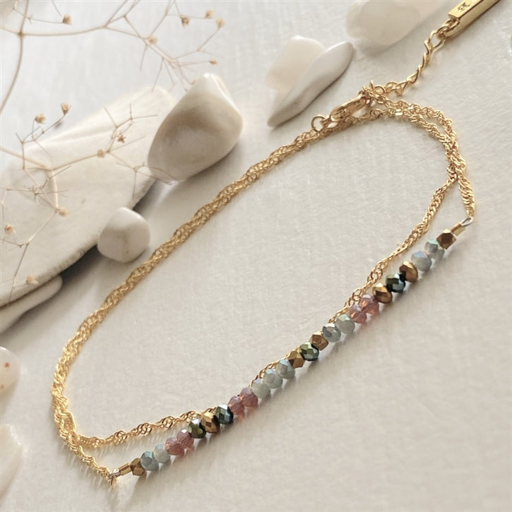 Diamond Dog Beaded Double Wrap Anklet