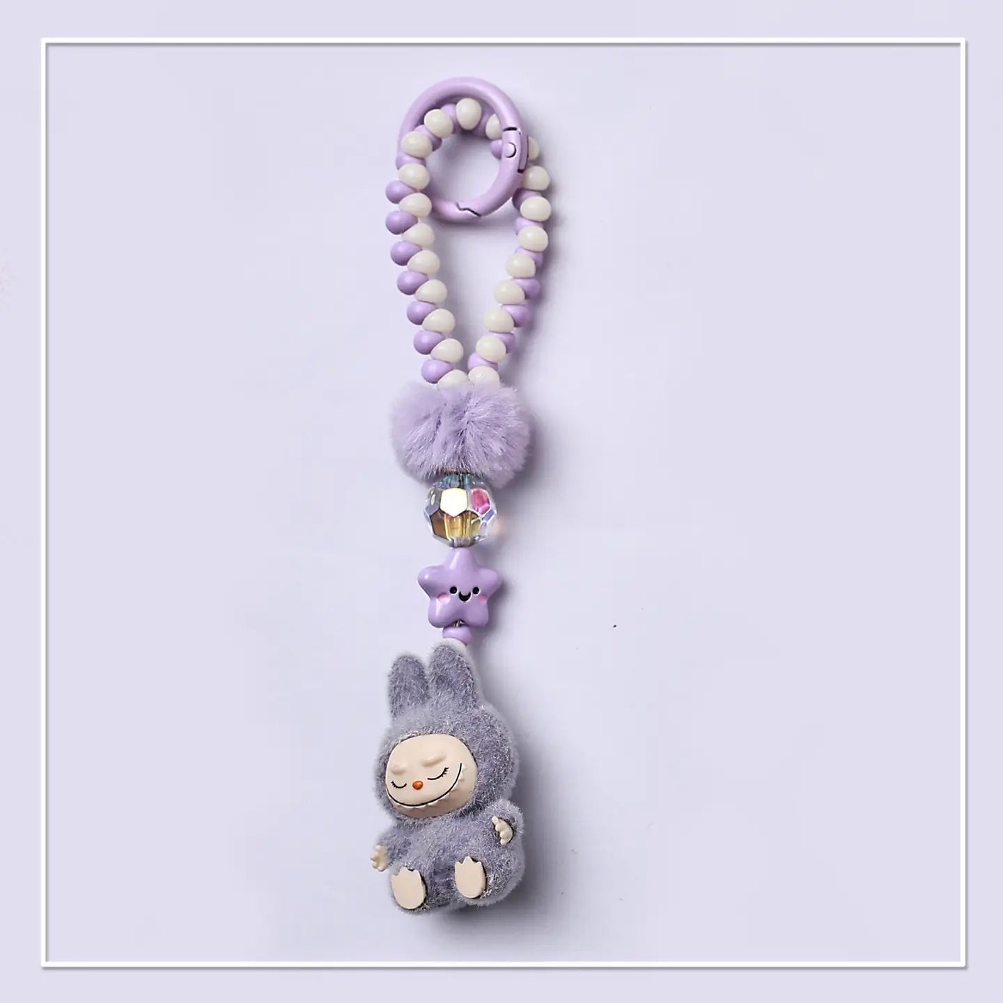 FLOCKED MINI MONSTER KEYCHAIN