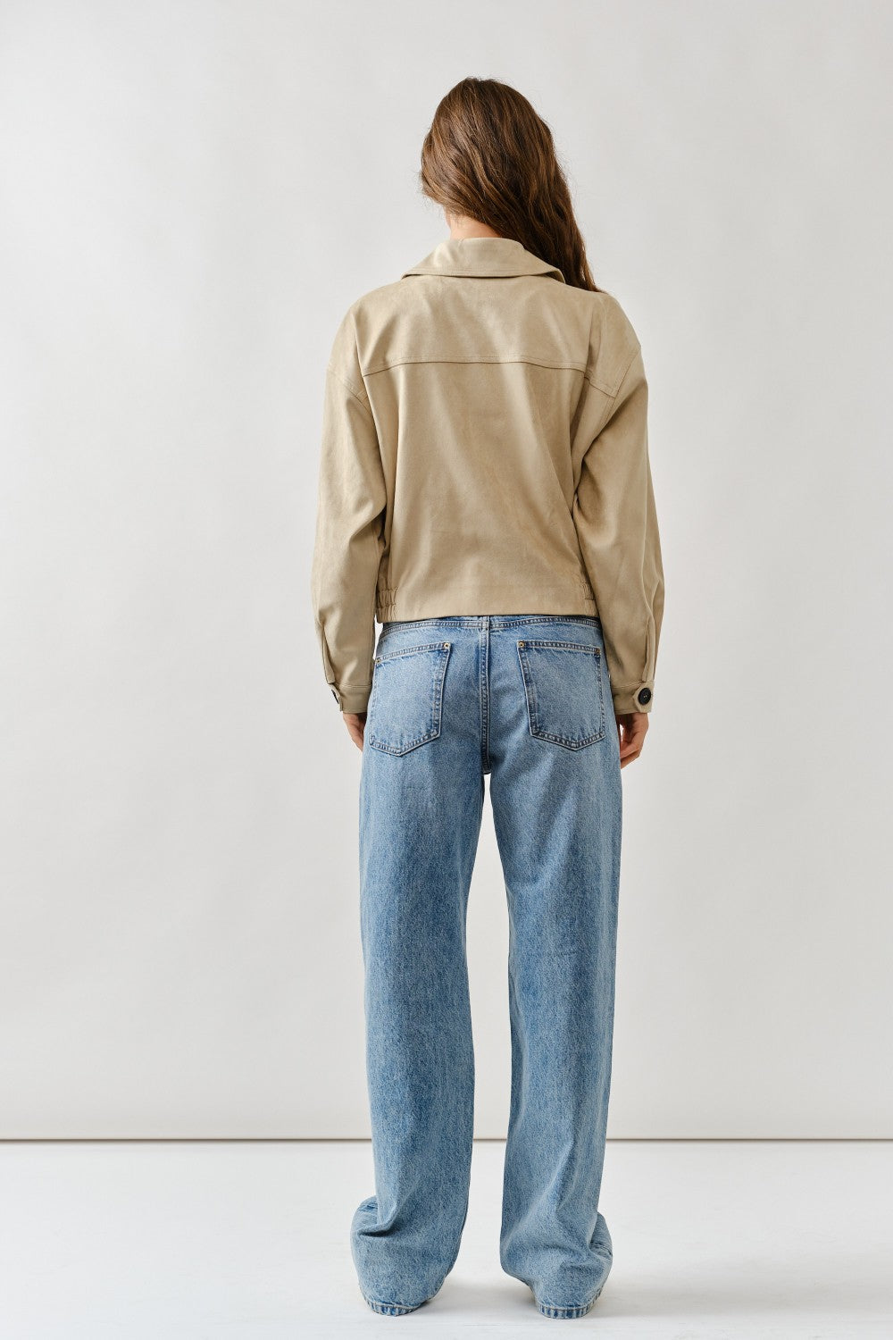 Trench Faux Suede Half Jacket