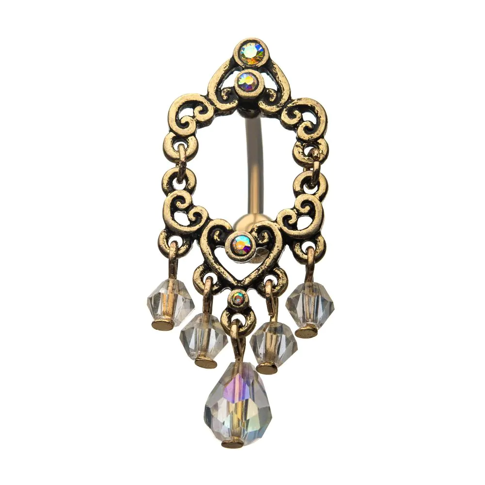 Antique Heart Frame Inverted Navel