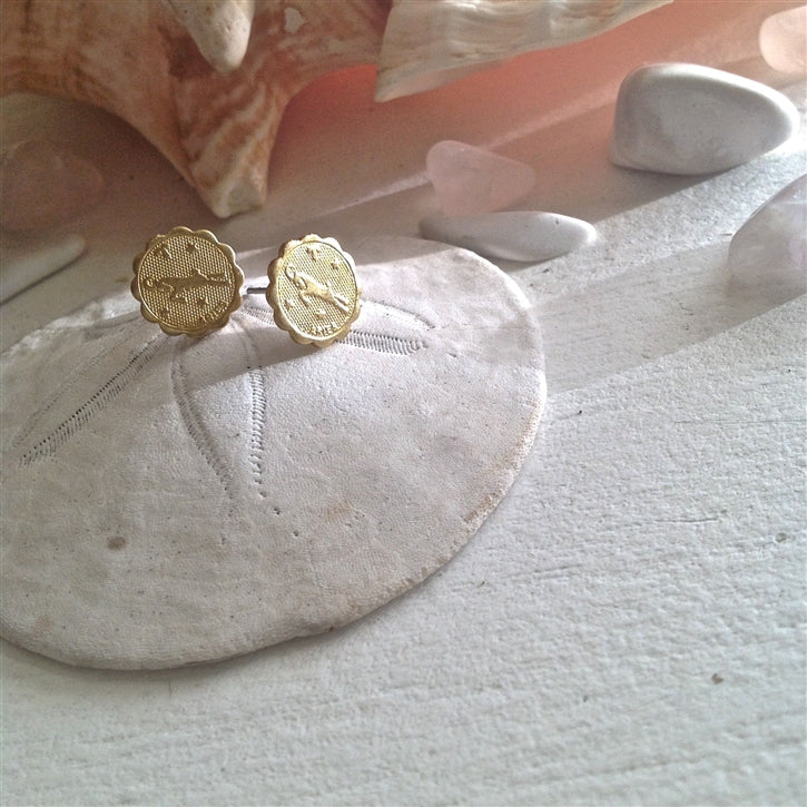 Aries Zodiac Stud Earrings