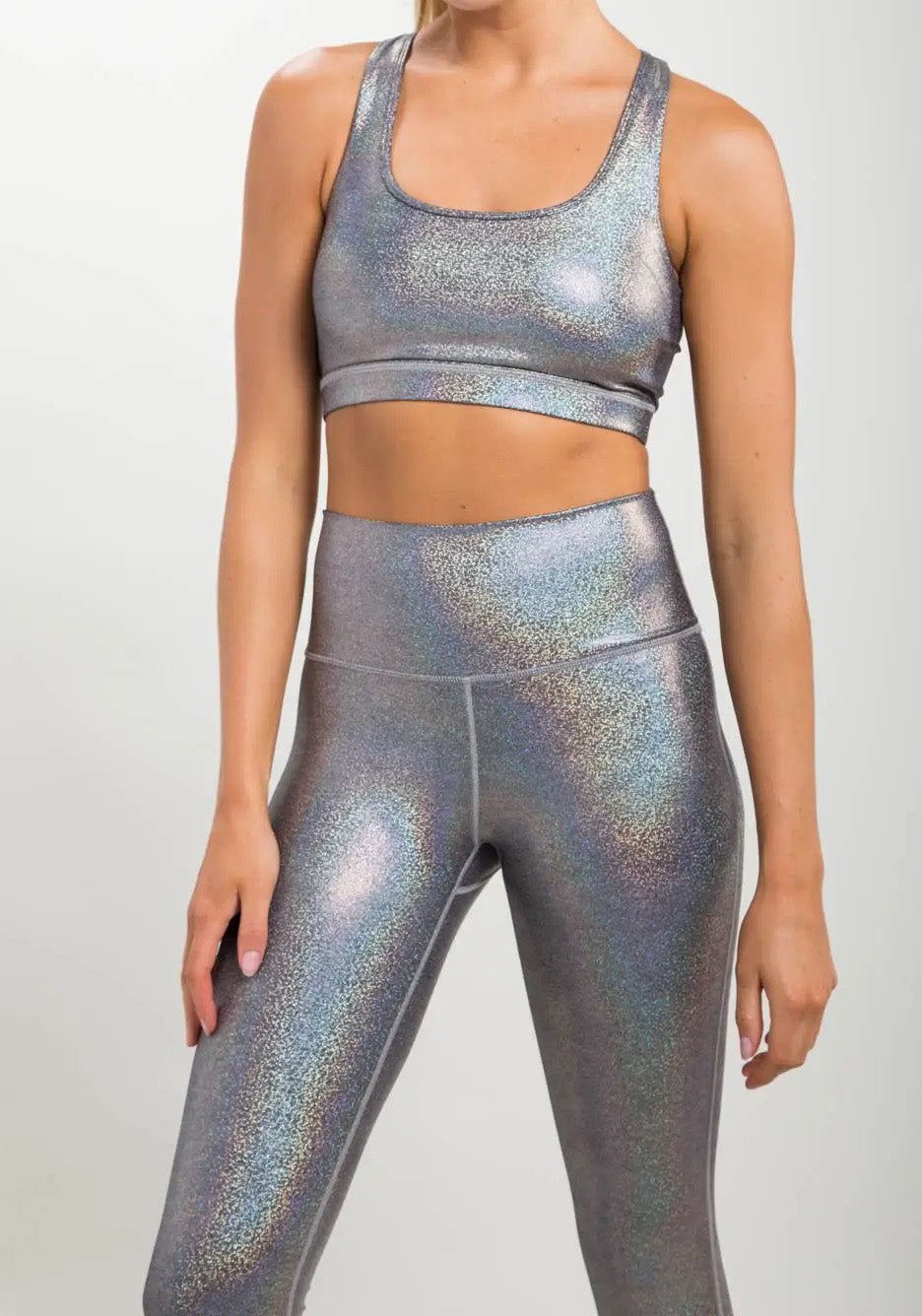 HOLOGRAPHIC GLITTER SPORTS BRA