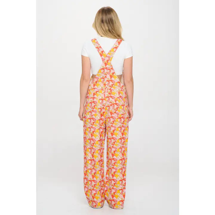 Wild Mushroom Print Overall