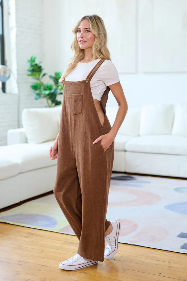 Classic Brown Corduroy Overalls
