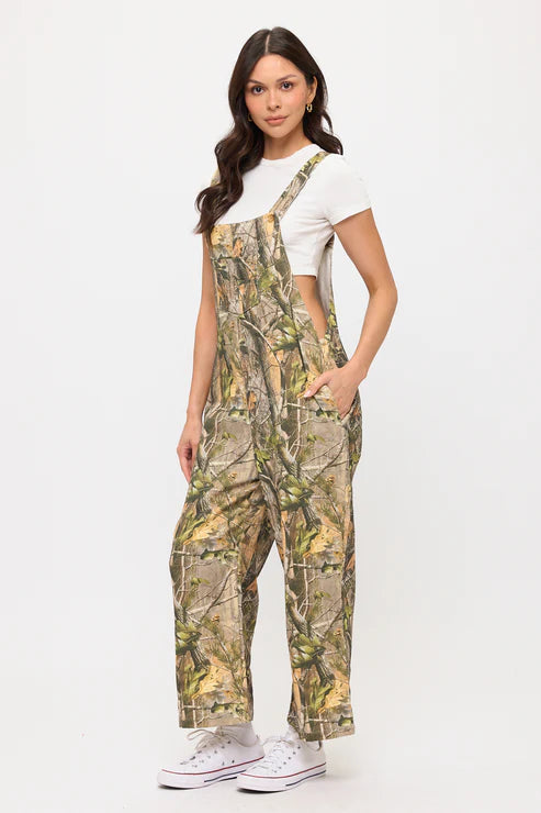 Forest Camoflage Print Overalls
