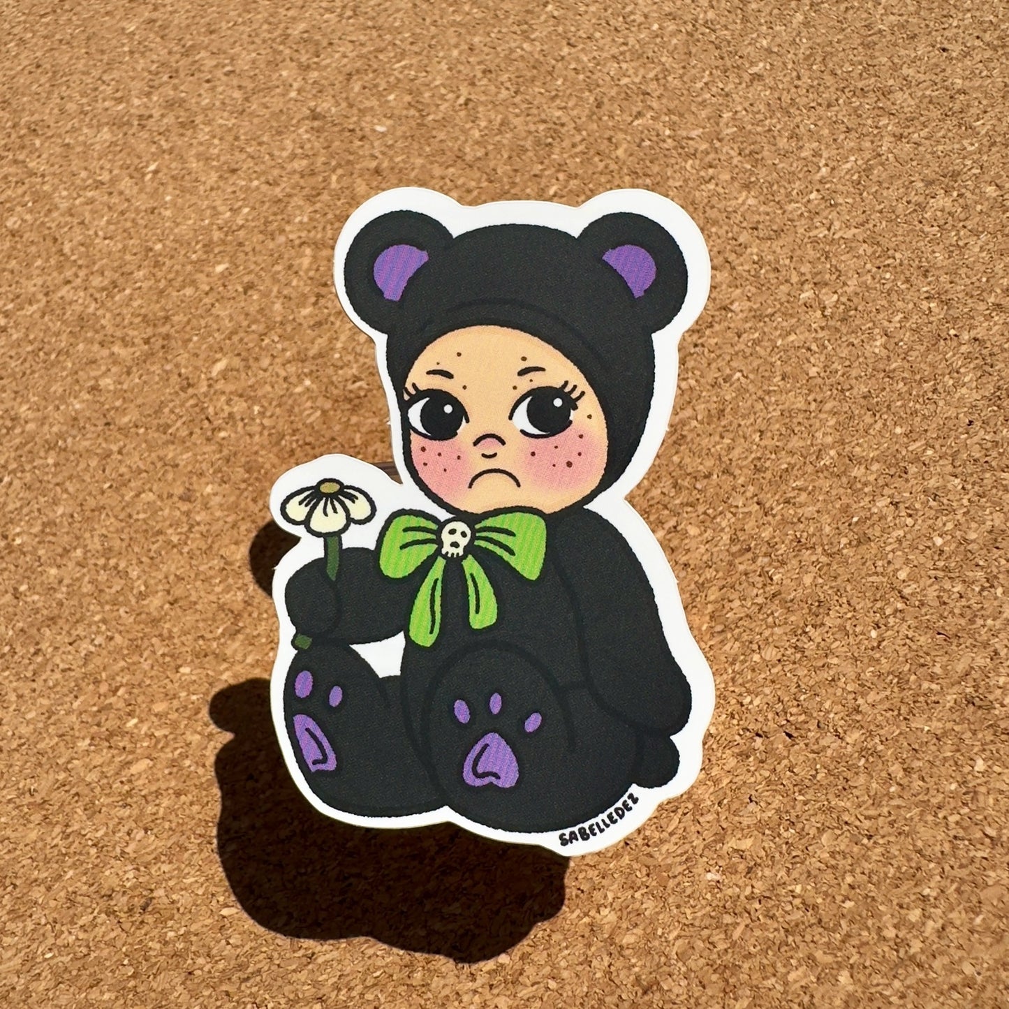 Black Baby Bear Sticker