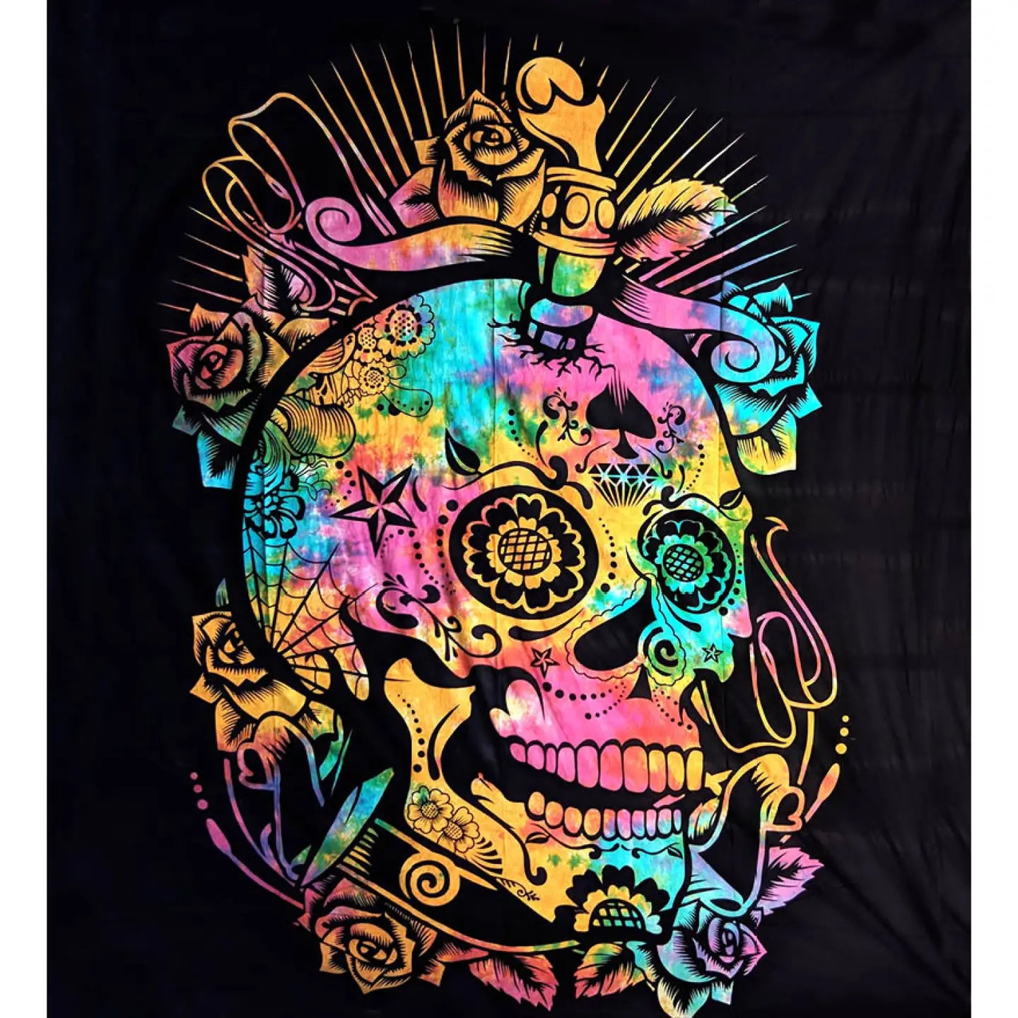 Skull Dagger Rose Tapestry