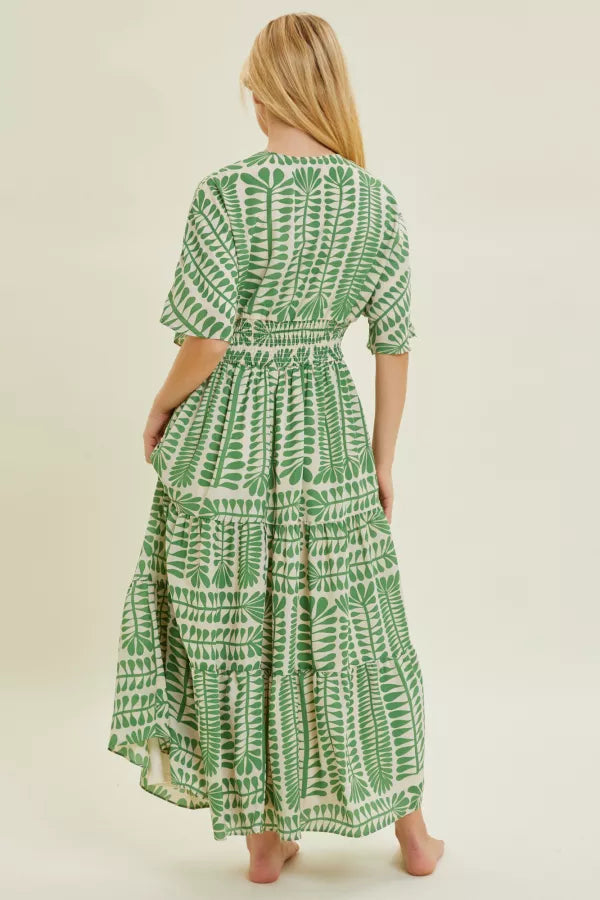 Plant Print Maxi Dress