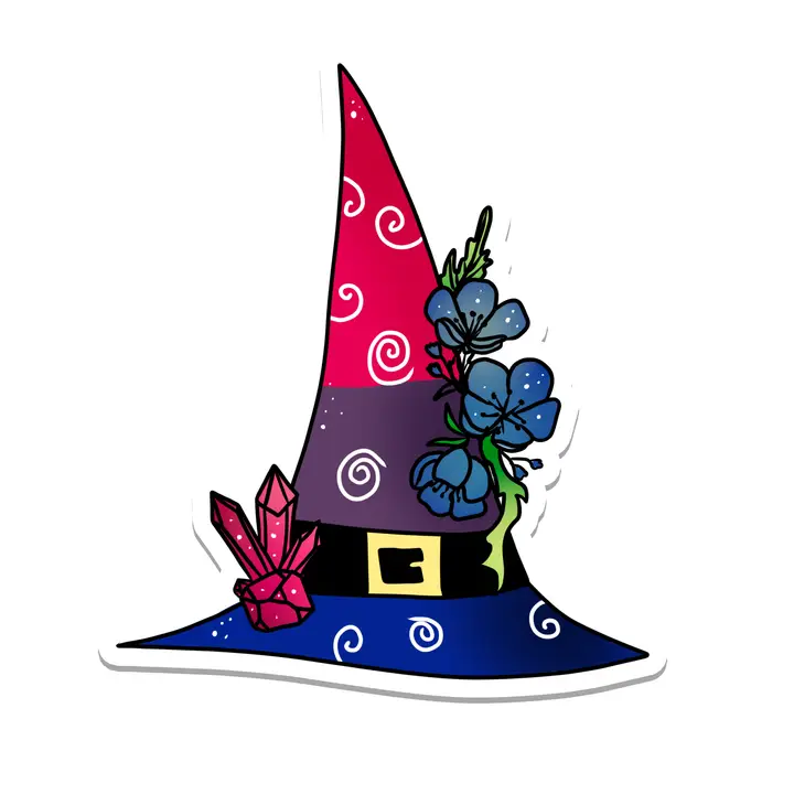 Bisexual Witch Hat Sticker
