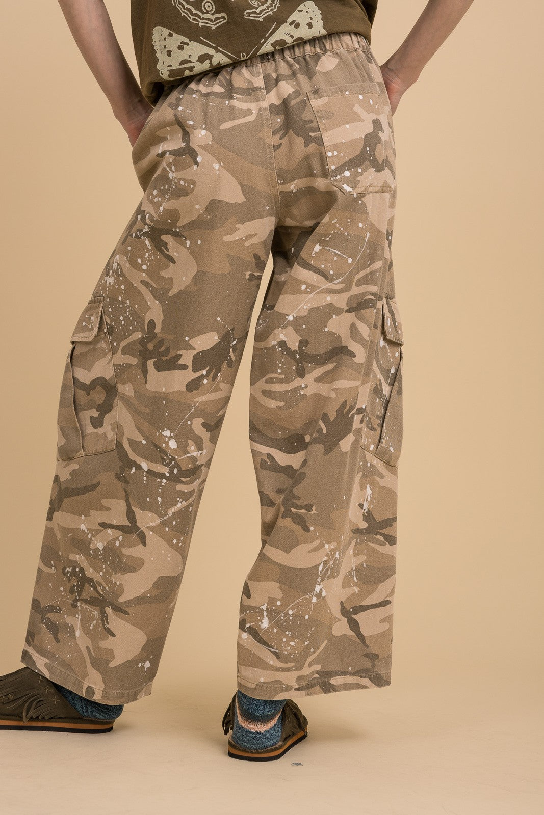Camouflage Baggy Pull-on Cargo Pants