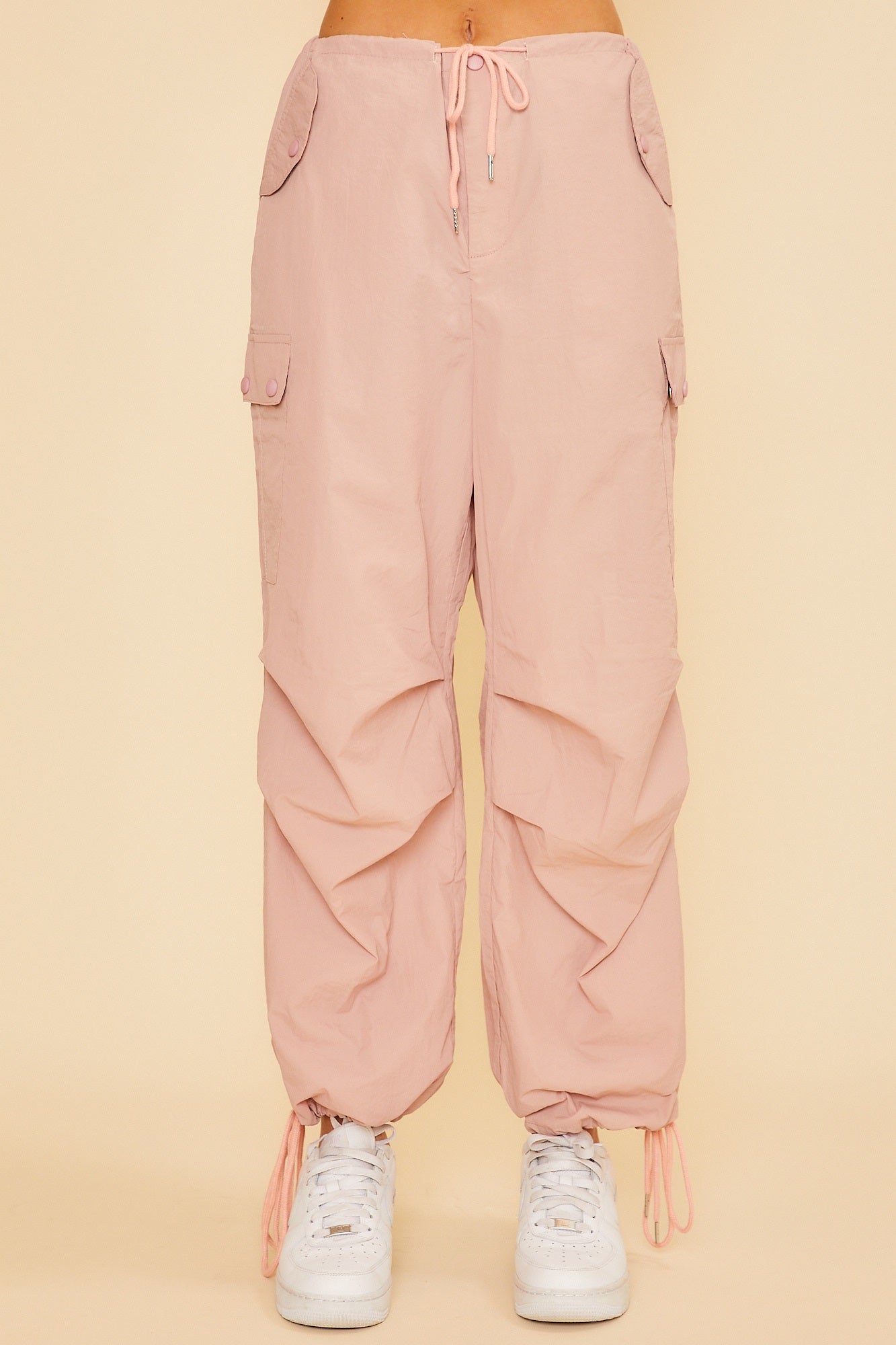 Cargo Pants Elastic Waist & Ankle Detail