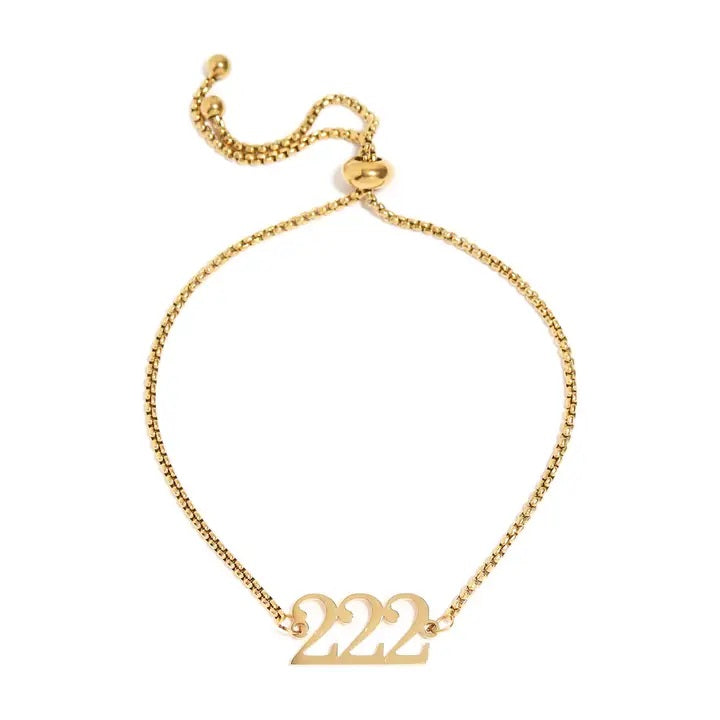 18K Gold Pvd Stainless Steel Angel Number Bracelet 111