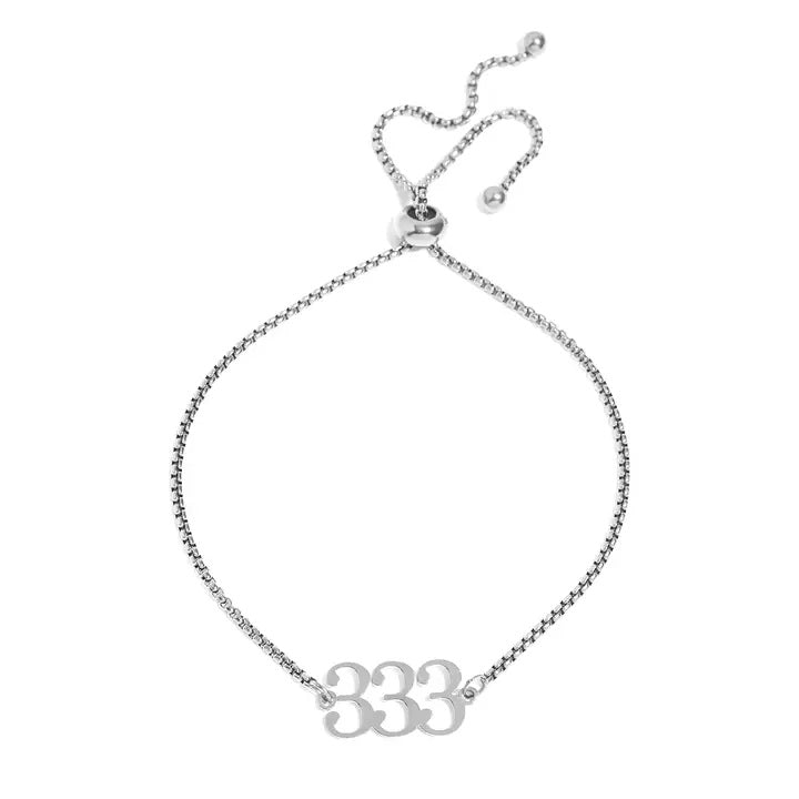 18K Gold Pvd Stainless Steel Angel Number Bracelet 333