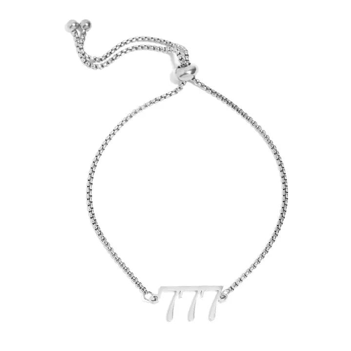 Stainless Steel Angel Number Bracelet 777