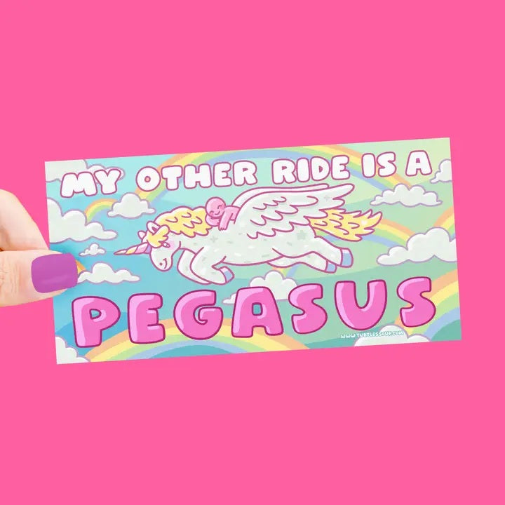 My Other Ride Is A Pegasus Cute Bumper Sticker