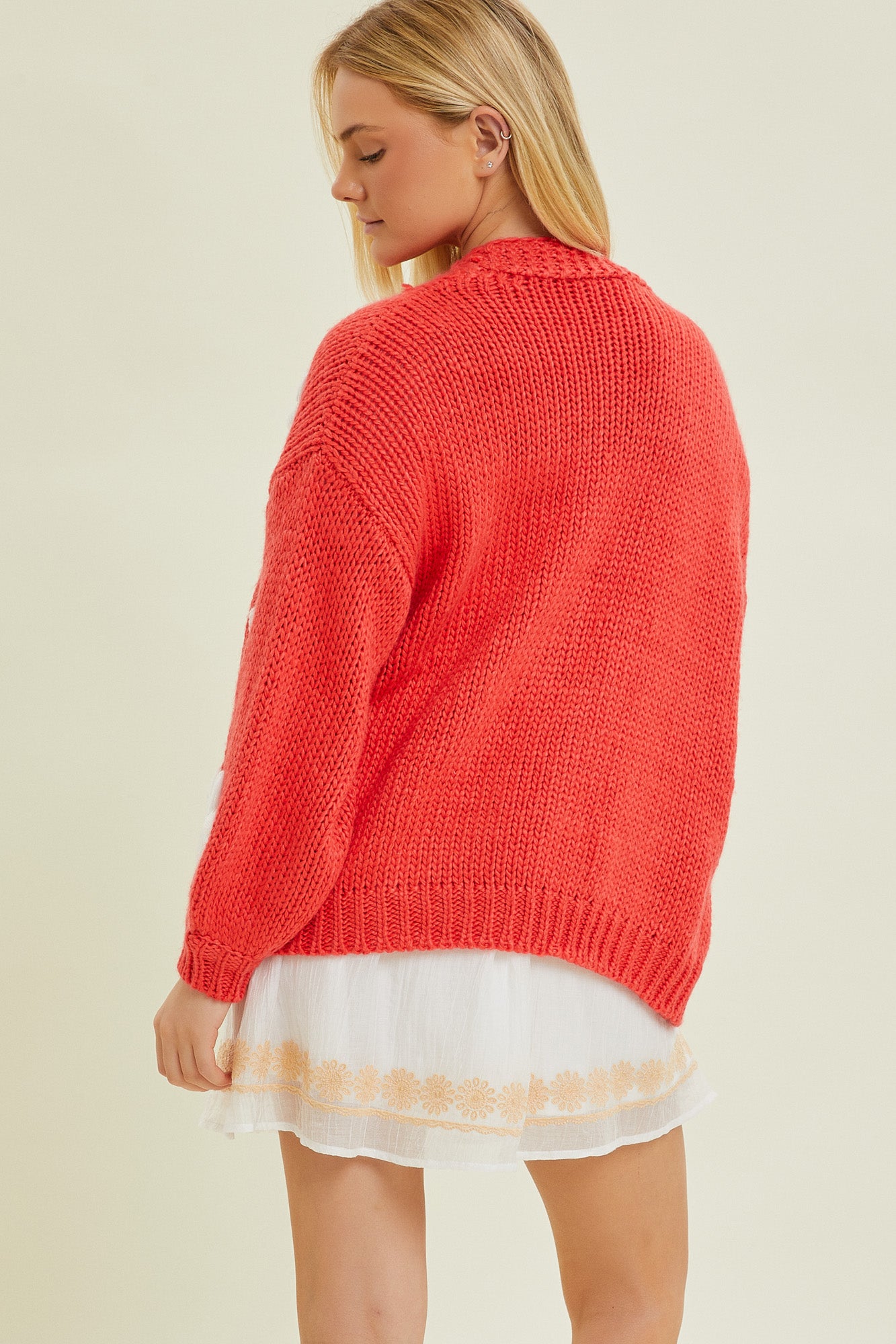 Knit Cardigan With Bubble Sleeve