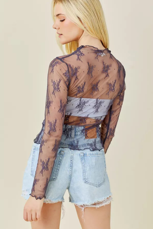 Mesh Long Sleeve Top