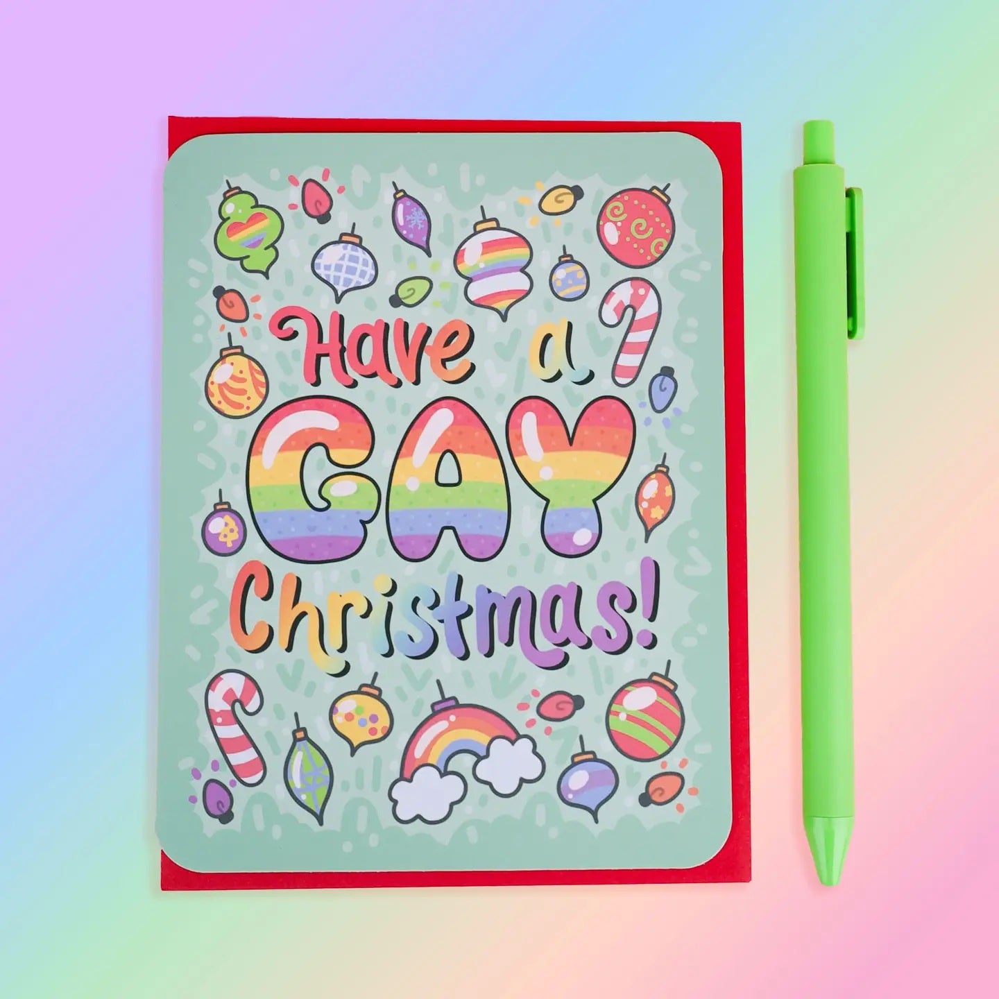 Have A Gay Christmas, Lgbt, Pride, Card with Envelope