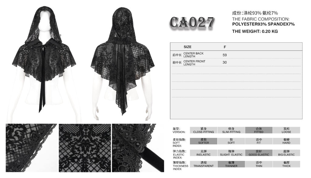 Black Lace Rennaissance Cape