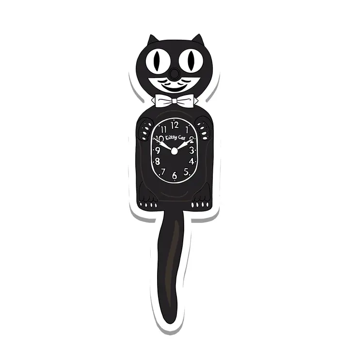 Cat Clock Retro Sticker