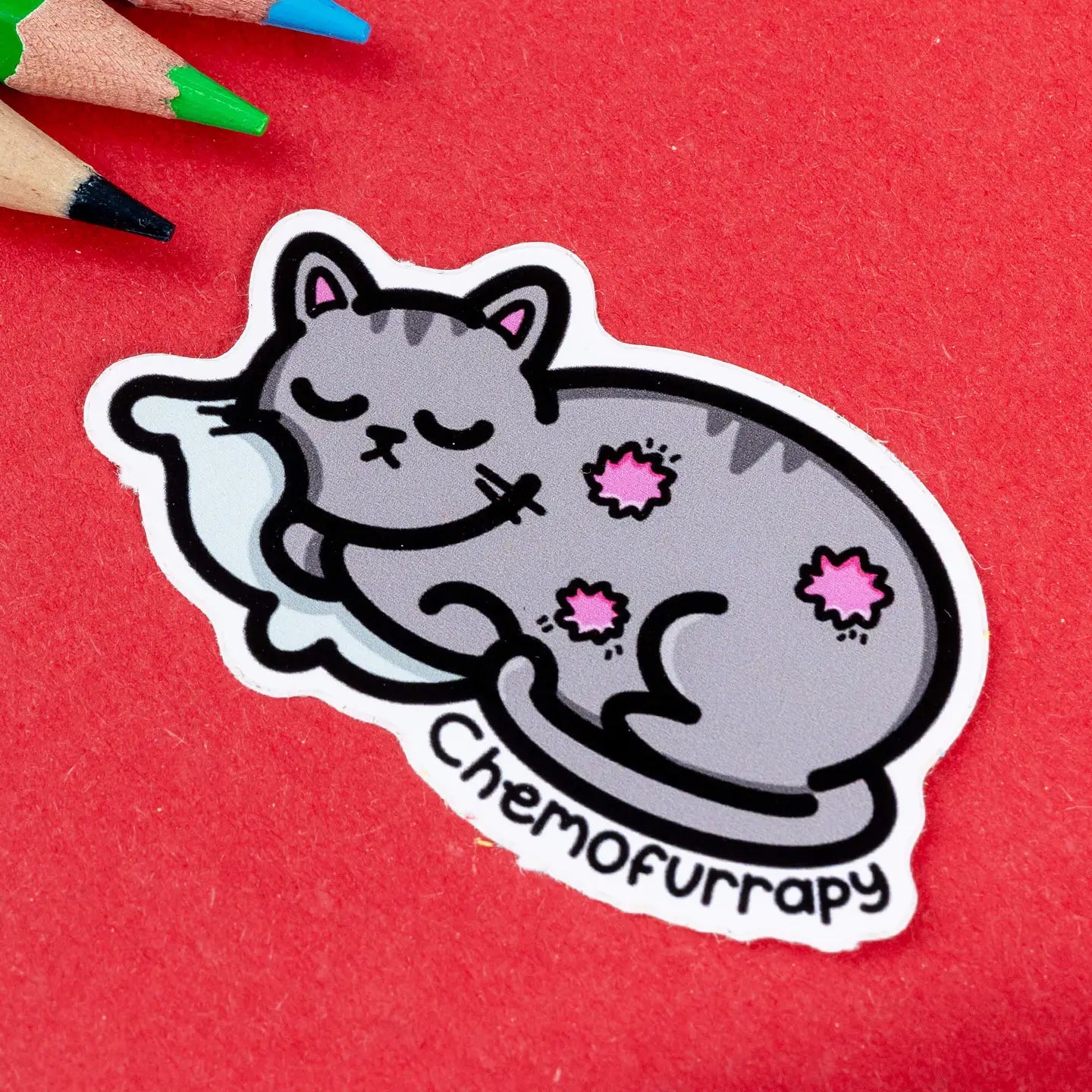 Chemofurrapy Cat Sticker - Cancer Chemotherapy